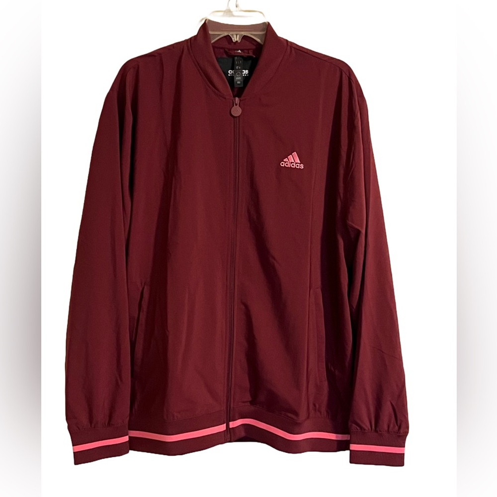 NWOT Adidas streetwear lightweight track jacket polyester zip up red large